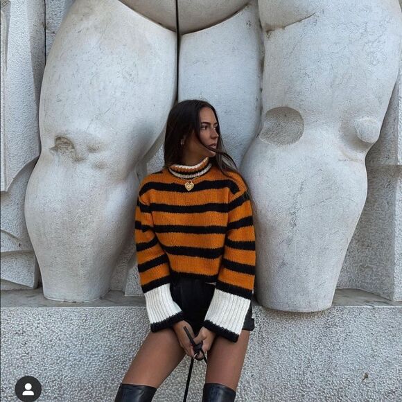 ZARA STRIPED KNIT SWEATER - Picture 7 of 16